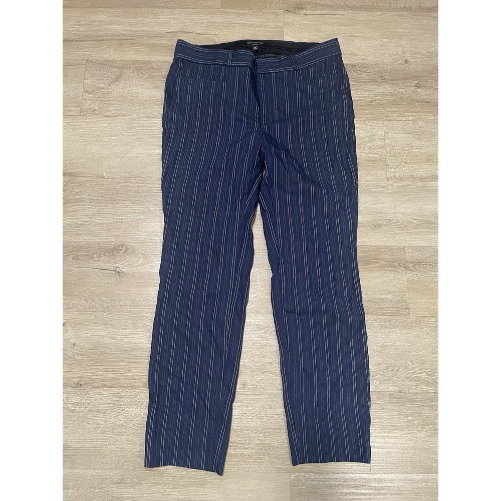 Banana Republic Navy Pinstriped Cropped Dress Pants
